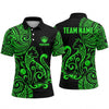 Maxcorners Bowling Polo Shirt Tribal Tattoo Swirl Cat Silhouette Feline Mascot Ball Pins Multi Options Personalized Name, Team Name Unisex 3D Shirt (4 Colors)