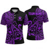 Maxcorners Bowling Polo Shirt Tribal Tattoo Swirl Cat Silhouette Feline Mascot Ball Pins Multi Options Personalized Name, Team Name Unisex 3D Shirt (4 Colors)