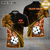Maxcorners Pickleball Ball Fire Golden Line Premium Customized Name, Team Name 3D Shirt (4 colors)