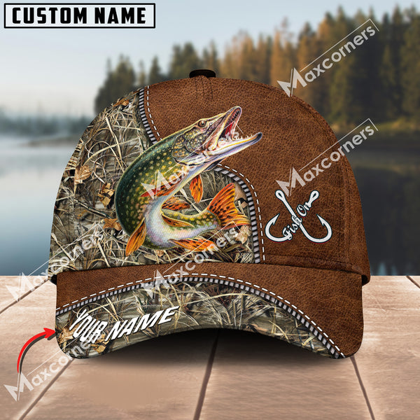 Maxcorners Pike Fishing Camo Pattern Personalized Classic 3D Cap