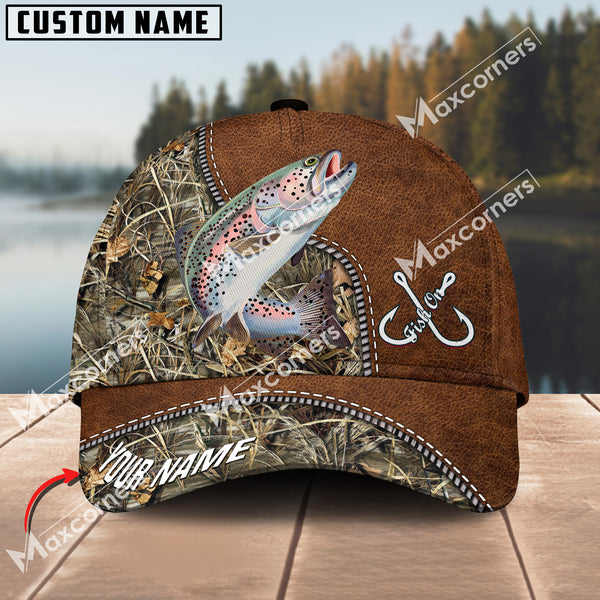 Maxcorners Salmon Fishing Camo Pattern Personalized Classic 3D Cap