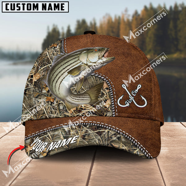 Maxcorners Stripped Bass Fishing Camo Pattern Personalized Classic 3D Cap