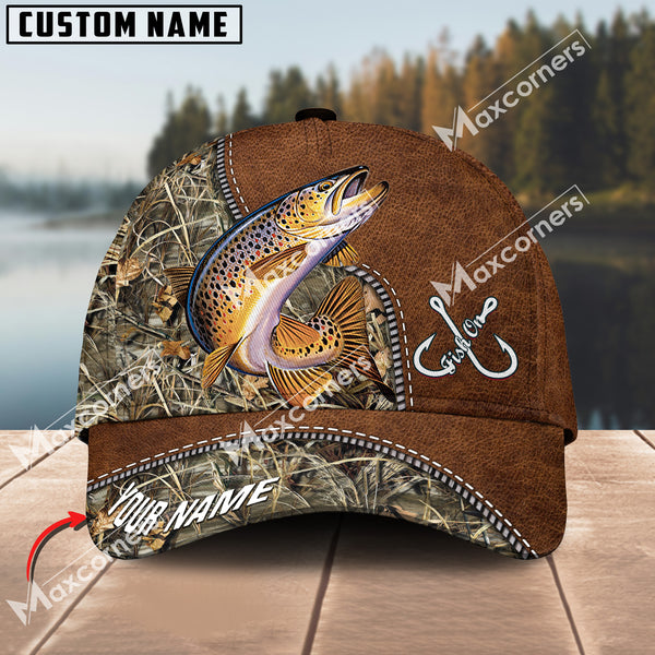 Maxcorners Trout Fishing Camo Pattern Personalized Classic 3D Cap