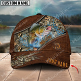 Maxcorners Walleye Fishing Leather Pattern Personalized Classic 3D Cap