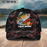 Maxcorners Walleye Fishing Red Pattern Personalized Classic 3D Cap