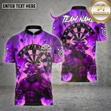 Maxcorners Darts Bull Rock With Dartboard Flame Pattern Multioptions Personalized Name, Team Name Unisex 3D Shirt