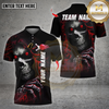Maxcorners Bowling Shirts Skull With Bowling Ball Eye Bowling Design, Personalized Bowling Polo for Men Women, Personalized Name Team 3D Shirt