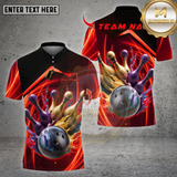 Maxcorners Bowling Shirts Custom Bowling Polo Shirt, Bowling Design, Personalized Bowling Polo for Men Women, Personalized Name Team 3D Shirt