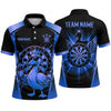 Maxcorners Darts Polo Shirt Duck Mascot Crown Sunglasses Holding Flight Arrow Wings Target Board Multi Options Personalized Name, Team Name Unisex 3D Shirt (5 Colors)