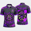 Maxcorners Darts Polo Shirt Fiery Monster Face Dripping Lava Cracked Rock Skulls Graffiti Target Board Multi Options Personalized Name, Team Name Unisex 3D Shirt (5 Colors)