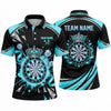 Maxcorners Darts Polo Shirt Royal Crown Jewels Wreath Paint Splatter Diamond Flight Target Board Multi Options Personalized Name, Team Name Unisex 3D Shirt (5 Colors)