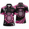 Maxcorners Darts Polo Shirt Royal Crown Jewels Wreath Paint Splatter Diamond Flight Target Board Multi Options Personalized Name, Team Name Unisex 3D Shirt (5 Colors)