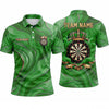 Maxcorners Darts Polo Shirt Marble Texture Swirl Fluid Waves Golden Royal Crown Frame Target Board Multi Options Personalized Name, Team Name Unisex 3D Shirt (5 Colors)