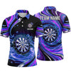 Maxcorners Darts Polo Shirt Fluid Swirl Water Bubbles Liquid Wave Target Board Multi Options Personalized Name, Team Name Unisex 3D Shirt (5 Colors)