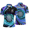 Maxcorners Darts Polo Shirt Fluid Swirl Water Bubbles Liquid Wave Target Board Multi Options Personalized Name, Team Name Unisex 3D Shirt (5 Colors)