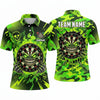 Maxcorners Darts Polo Shirt Monster Face Sharp Teeth Camo Pattern Skulls Dripping Slime Target Board Multi Options Personalized Name, Team Name Unisex 3D Shirt (5 Colors)