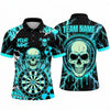 Maxcorners Darts Polo Shirt Radioactive Symbol Skull Sunglasses Lightning Bolts Toxic Slatter Target Board Multi Options Personalized Name, Team Name Unisex 3D Shirt (5 Colors)