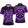 Maxcorners Darts Polo Shirt Evil Demon Monster Claws Screaming Face Lightning Aura Target Board Multi Options Personalized Name, Team Name Unisex 3D Shirt (4 Colors)