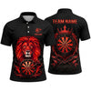 Maxcorners Darts Polo Shirt Royal Crowned Lion King Mane Crest Emblem Target Board Multi Options Personalized Name, Team Name Unisex 3D Shirt (5 Colors)