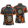 Maxcorners Darts Polo Shirt Geometric Camo Pattern Arrow Lines Paint Splatter Target Board Multi Options Personalized Name, Team Name Unisex 3D Shirt (5 Colors)
