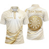 Maxcorners Darts Polo Shirt Luxurious Swirl Fluid Waves Geometrical Line Art Target Board Multi Options Personalized Name, Team Name Unisex 3D Shirt (5 Colors)