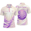Maxcorners Darts Polo Shirt Luxurious Swirl Fluid Waves Geometrical Line Art Target Board Multi Options Personalized Name, Team Name Unisex 3D Shirt (5 Colors)