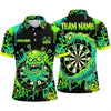 Maxcorners Darts Polo Shirt Slime Monster Face Dripping Goo Street Graffiti Splatter Target Board Multi Options Personalized Name, Team Name Unisex 3D Shirt (5 Colors)
