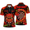 Maxcorners Darts Polo Shirt Slime Monster Face Dripping Goo Street Graffiti Splatter Target Board Multi Options Personalized Name, Team Name Unisex 3D Shirt (5 Colors)