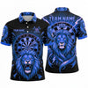 Maxcorners Darts Polo Shirt Powerful Roaring Lion King Mane Lightning Burst Target Board Multi Options Personalized Name, Team Name Unisex 3D Shirt (5 Colors)