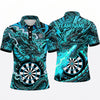 Maxcorners Darts Polo Shirt Mythical Fire Breathing Dragon Scales Electric Lightning Target Board Multi Options Personalized Name, Team Name Unisex 3D Shirt (5 Colors)