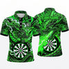 Maxcorners Darts Polo Shirt Mythical Fire Breathing Dragon Scales Electric Lightning Target Board Multi Options Personalized Name, Team Name Unisex 3D Shirt (5 Colors)