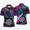 Maxcorners Darts Polo Shirt Mythical Fire Breathing Dragon Scales Electric Lightning Target Board Multi Options Personalized Name, Team Name Unisex 3D Shirt (5 Colors)