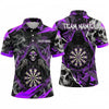 Maxcorners Darts Polo Shirt Grim Reaper Hooded Skeleton Ghost Smoke Fog Skulls Target Board Multi Options Personalized Name, Team Name Unisex 3D Shirt (5 Colors)