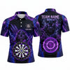 Maxcorners Darts Polo Shirt Ferocious Panther Mascot Claws Lightning Strike Glowing Aura Target Board Multi Options Personalized Name, Team Name Unisex 3D Shirt (5 Colors)