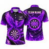 Maxcorners Darts Polo Shirt Flying Phoenix Wings Spread Flaming Feathers Glowing Target Board Multi Options Personalized Name, Team Name Unisex 3D Shirt (5 Colors)