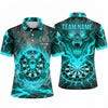 Maxcorners Darts Polo Shirt Evil Demon Claws Screaming Face Fiery Aura Sparks Target Board Multi Options Personalized Name, Team Name Unisex 3D Shirt (5 Colors)