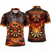 Maxcorners Darts Polo Shirt Evil Demon Claws Screaming Face Fiery Aura Sparks Target Board Multi Options Personalized Name, Team Name Unisex 3D Shirt (5 Colors)