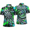 Maxcorners Darts Polo Shirt Liquid Dripping Paint Slime Swirl Motion Wave Target Board Multi Options Personalized Name, Team Name Unisex 3D Shirt (5 Colors)