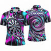 Maxcorners Darts Polo Shirt Liquid Dripping Paint Slime Swirl Motion Wave Target Board Multi Options Personalized Name, Team Name Unisex 3D Shirt (5 Colors)