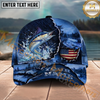 Maxcorners Fishing Midnight Bass Hunter Hooked on Nature Personalized 3D Cap  (11 Fish Species)