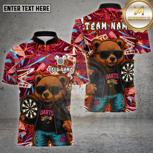 Maxcorners Dartboard Multicolor Options Personalized Name, Team Name 3D Shirt (4 Colors)