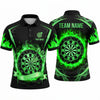 Maxcorners Darts Polo Shirt Flaming Wavy Aura Swirl Ribbon Target Board Multi Options Personalized Name, Team Name Unisex 3D Shirt (5 Colors)
