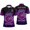 Maxcorners Darts Polo Shirt Let's Play Darts Text Retro Neon Synthwave Grid Target Board Multi Options Personalized Name, Team Name Unisex 3D Shirt (5 Colors)