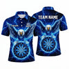Maxcorners Darts Polo Shirt Bald Eagle Wings Spread Lightning Bolts Stars Target Board Multi Options Personalized Name, Team Name Unisex 3D Shirt (5 Colors)