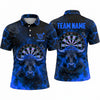 Maxcorners Darts Polo Shirt Powerful Bull Mascot Electric Lightning Flame Target Board Multi Options Personalized Name, Team Name Unisex 3D Shirt (5 Colors)