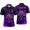 Maxcorners Darts Polo Shirt Powerful Bull Mascot Electric Lightning Flame Target Board Multi Options Personalized Name, Team Name Unisex 3D Shirt (5 Colors)