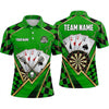 Maxcorners Darts Polo Shirt Four Aces Playing Cards Skull Crest Checkered Pattern Lightning Target Board Multi Options Personalized Name, Team Name Unisex 3D Shirt (5 Colors)