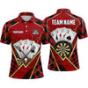 Maxcorners Darts Polo Shirt Four Aces Playing Cards Skull Crest Checkered Pattern Lightning Target Board Multi Options Personalized Name, Team Name Unisex 3D Shirt (5 Colors)