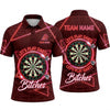 Maxcorners Darts Polo Shirt Retro Synthwave Neon Grid Triangle Frame Text Target Board Multi Options Personalized Name, Team Name Unisex 3D Shirt (5 Colors)