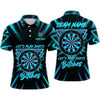 Maxcorners Darts Polo Shirt Let's Play Darts Text Retro Geometric Triangle Neon Rays Target Board Multi Options Personalized Name, Team Name Unisex 3D Shirt (5 Colors)